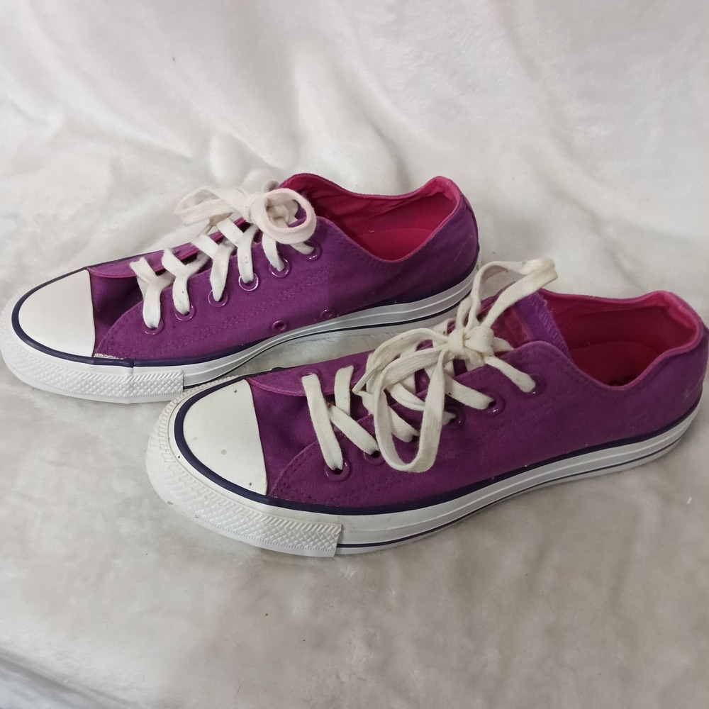 Converse Chuck Taylor All Star Low Top Purple Pink Sneakers Womens 8.5